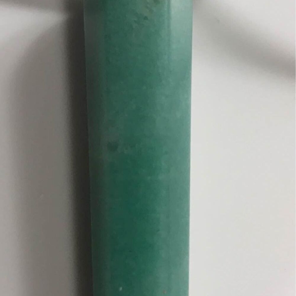 Green aventurine crystal pendant comes with black wax cord chain necklace